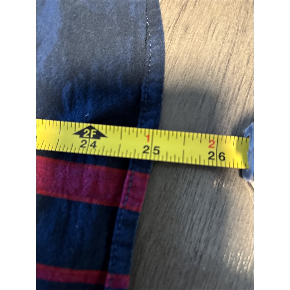 Tommy Hilfiger Women's Blue Red Plaid Flannel Roll Sleeve Cotton Shirt Size S/P - Picture 6 of 6